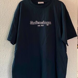 BALENCIAGA Mens T-Shirt . Color Navy blue Size XS  100% authentic